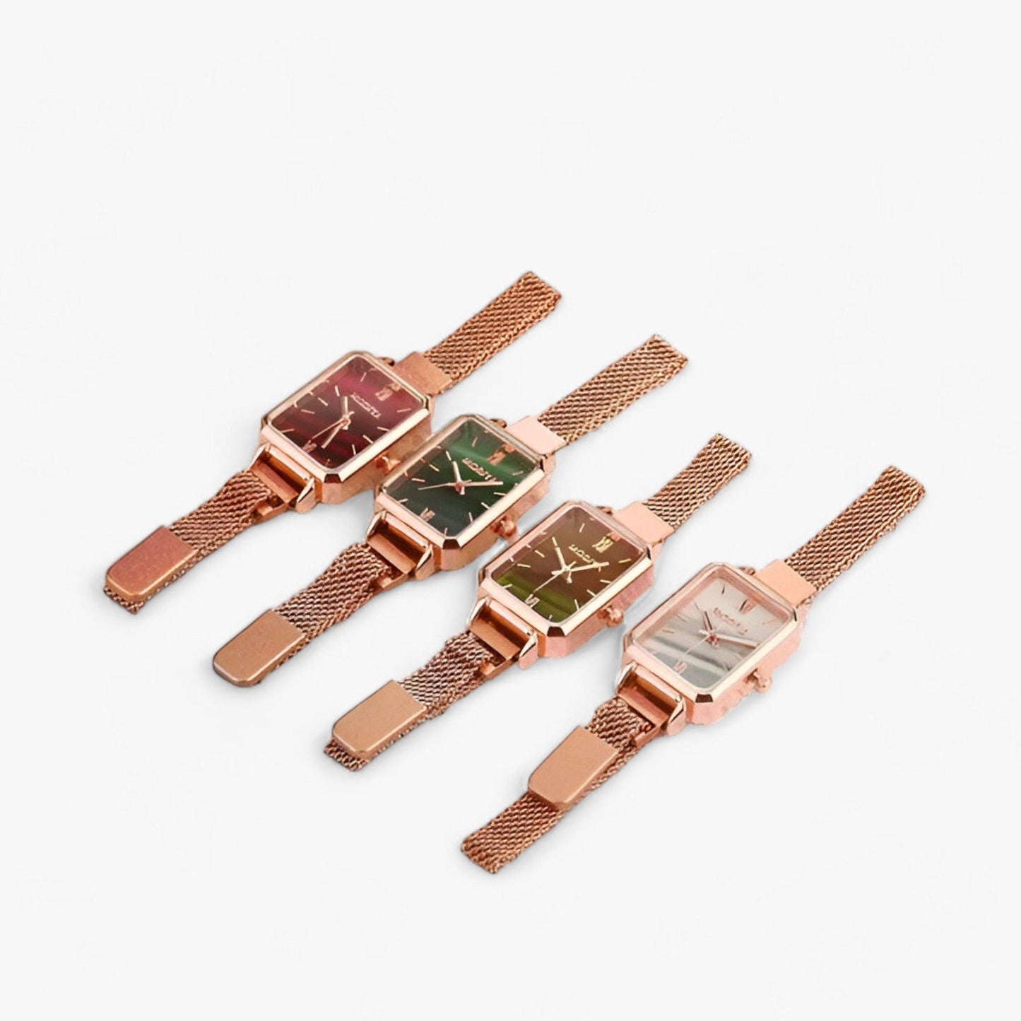Iris - Fashionable square clock - Magnetic band for effortless style