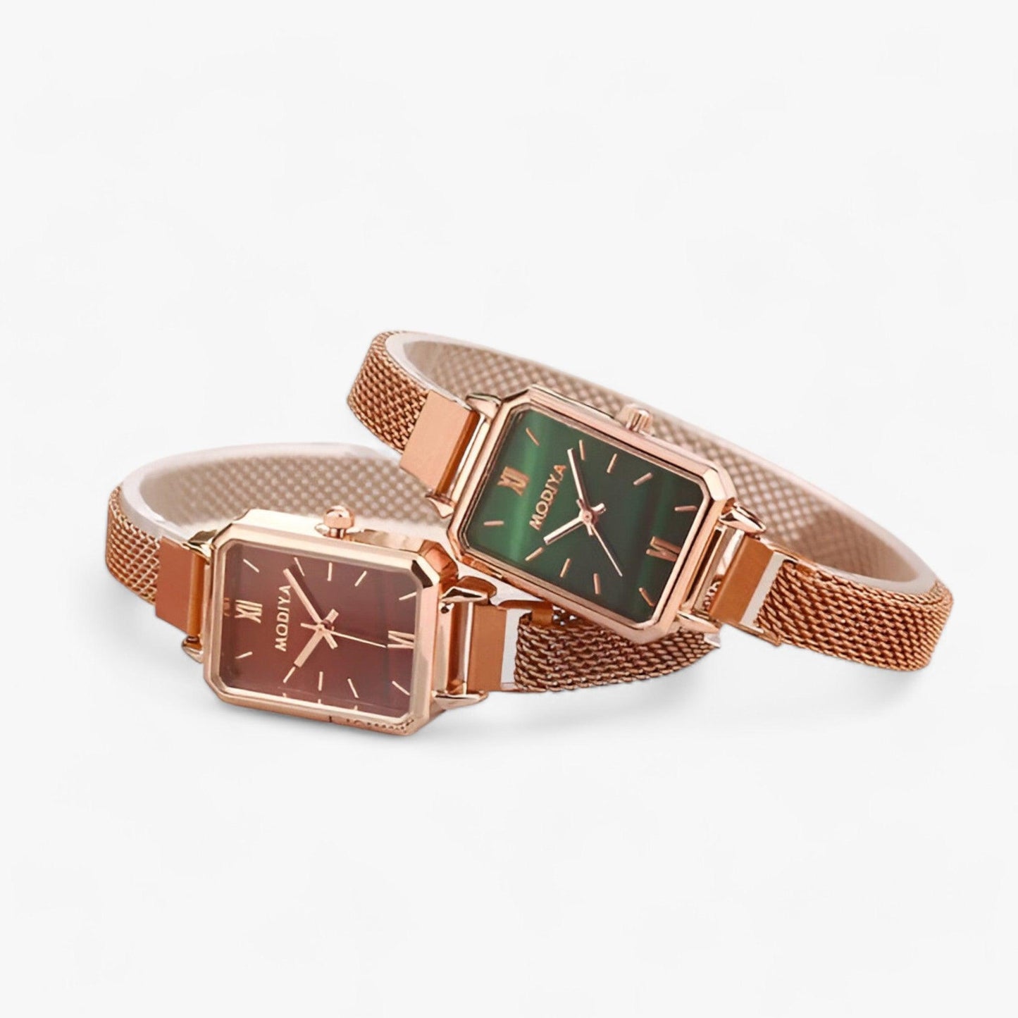 Iris - Fashionable square clock - Magnetic band for effortless style