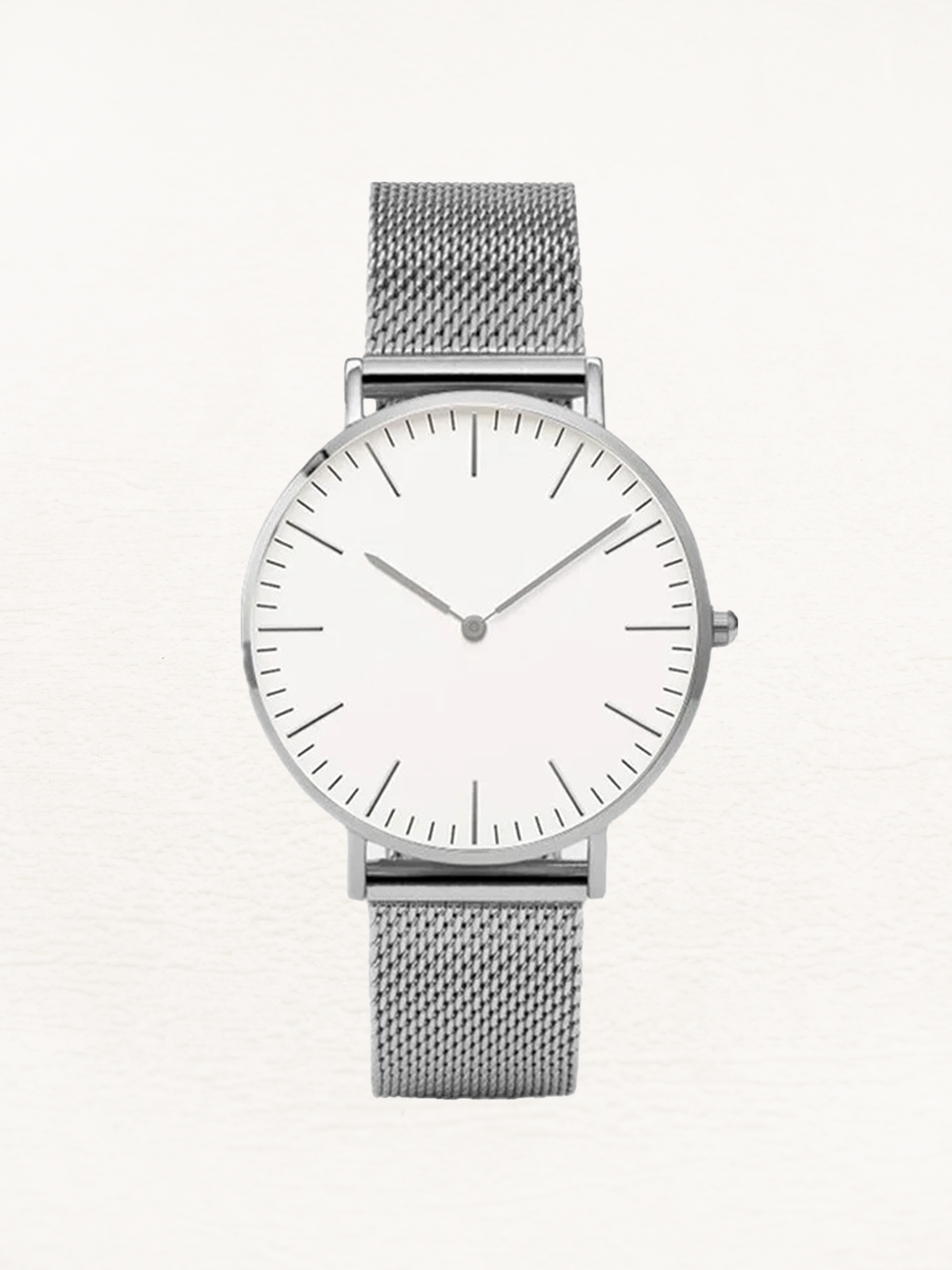 Daphne Women's stainless steel quartz watch with round silver-white case