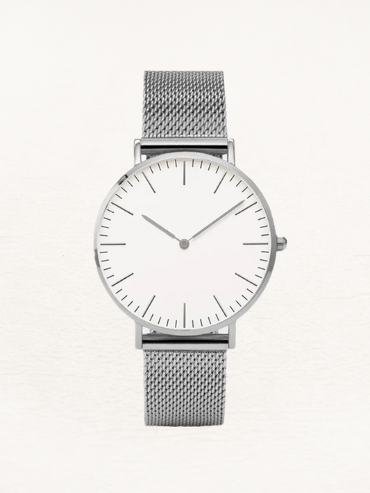 Daphne Women's stainless steel quartz watch with round silver-white case