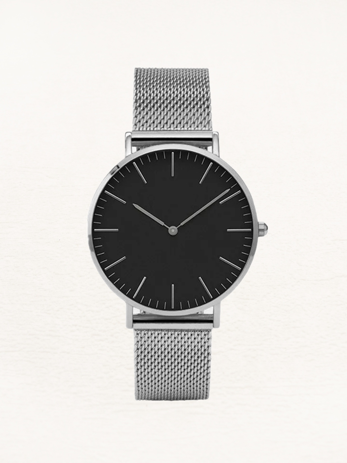Daphne Women's stainless steel quartz watch with round silver-black case
