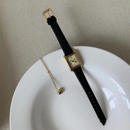Serelise | Roman Rectangular Leather Watch